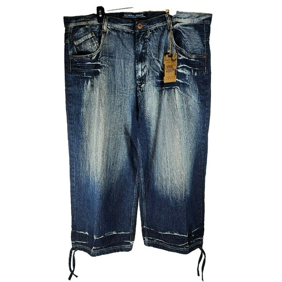 Vintage NWT Koman Jeans Shorts Jorts Baggy Bermuda Men's Size 44 Y2K Hip-Hop